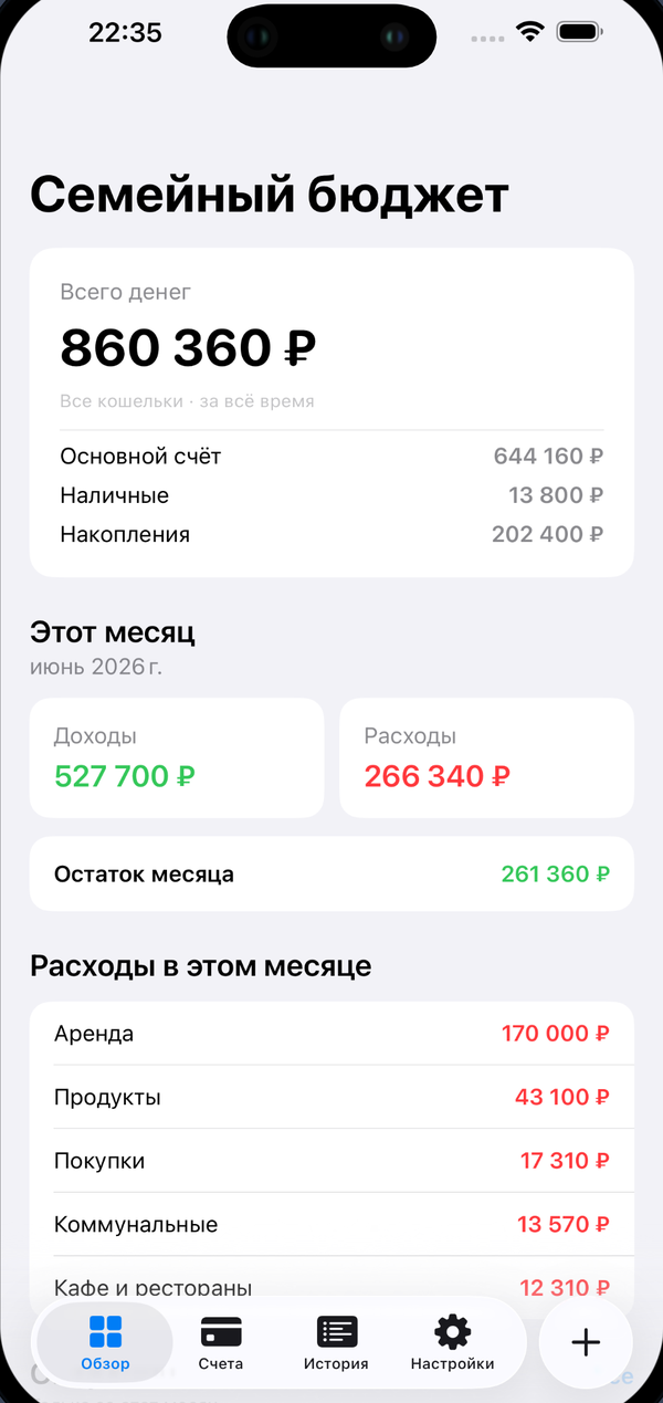 FinRox — обзор бюджета на iPhone